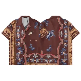 Sommermodedesigner Herrenhemd Europa Paris hochwertiges Baumwollhemd Damen Flamme Logo bedruckt Kurzarm Casual T-Shirt top01
