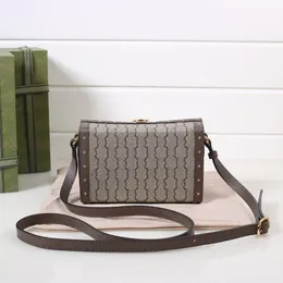 Stylish small square bag Crossbody bag Designer handbag Inside slot rown leather stud piping fashion trend