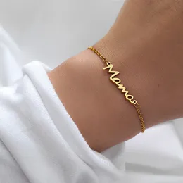 Beaded Stainless Steel Bracelets Letter Mama Pendant Chains Fashion Charms Bracelet For Women Jewelry Party Lover Mum Mother's Gifts 231114