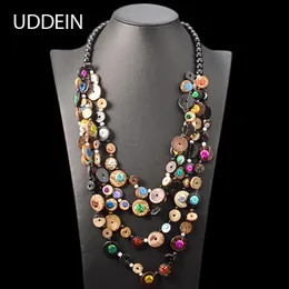 Chokers UDDEIN Bohemian ethnic necklace for women black wood bead chain vintage statement long necklace choker handmade jewelry collar 231115