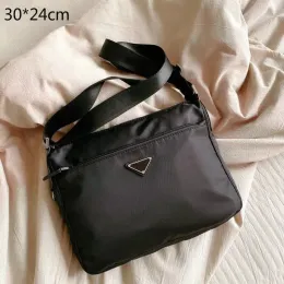 5A 디자이너 남성 검은 서류 가방 브랜드 크로스 바디 숄더 가방 나일론 메신저 가방 2 피스 지갑 작은 지갑 삼각형 탑을 가진 캐주얼 스타일