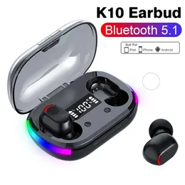 Air Pro K10 TWS Bluetooth Eorphones LED 게임 무선 이어 버드 스포츠 Hifi 헤드폰 MIC BLUETOOTH FONE 무선 헤드셋