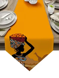 Table Runner Woman Clothes Giraffe Black Earrings Table Runner Home Kitchen Wedding Party Dining Table Decoration Tablecloths Placemats 231115