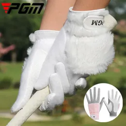 Guanti sportivi PGM 1 paio Guanti da golf invernali caldi da donna Guanti sportivi addensati in peluche Particelle antiscivolo Copri dito da golf con gancio ad anello 231115