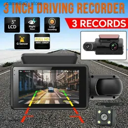 Car DVRs 1080P WIFI Dash Cam Front And Rear And Interior 3 Cameras With GPS Dual Lens Car DVR Night DashCam Vehicle Camera Auto Q231115