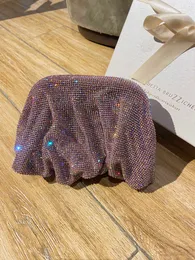 Kadınlar Lüks Alışveriş Kozmetik Çantası En İyi Tasarımcı Tote Tasarımcı Pembe Rhinestone Kadın Çanta Moda Flep Shiny Wang Crystal Totes Yüksek Kaliteli Küçük Çantalar