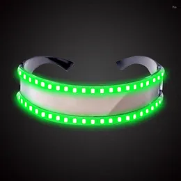 Güneş gözlüğü gece kulübü çubuğu teknolojisi LED ışıltılı gözlükler sahne sahne dans kostümü aksesuarları parti dj rave şarkıcısı için flaş