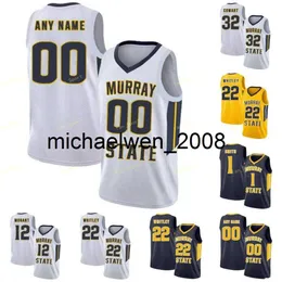 Mich28 Murray State Racers College Basketball Jersey 25 Thomas 32 Darnell Cowart 4 Noah Kamba 45 Jason Holliday 4 Brion Sanchious Personalizado Costurado