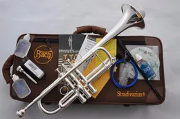 Säljer Silver Plated Trumpet Drop C Tone LT197GS-96 Brass Professional Performance Level Musikinstrument Gratis frakt