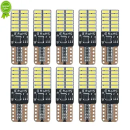 NOWOŚĆ 10PCS IC T10 LED CANBUS 5W5 CAR W5W LED ŚWIATŁO SYGNAŁA 12V 6000K AUTO WEDGE Side Wewnętrzne Dome Lampy 4014 24smd White