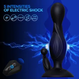 Anale Speelgoed Elektrische Schok Plug Prostaat Massager Vibrators Afstandsbediening Butt Stimulator Sex Voor Mannen Vrouwen Paar 231114