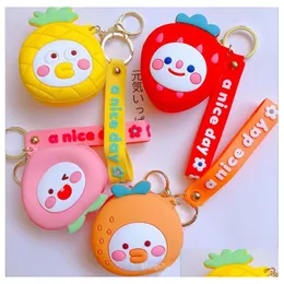 Purse Cute Fruit Coin Bag Keychain Children Adt Sile Toy Pressure Relief Board Controller Toys Creativity Popper Bags Drop Delivery Ba Dhrev