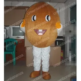 Taille adulte Costumes de mascotte de noix de coco Halloween personnage de dessin animé tenue costume de Noël tenue de fête en plein air unisexe vêtements publicitaires promotionnels