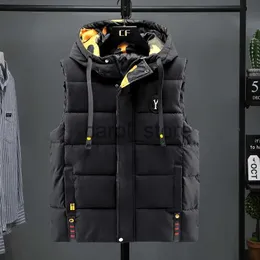 Parkas pour hommes gilet rembourré pour hommes épais automne hiver manteau chaud veste matelassée avec Badge vêtements masculins vêtements d'extérieur J231115