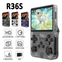 مشغلات اللعبة المحمولة R36S RETRO HOWEREHELD GAME GAME CONSOLE OPEN SOURUTY LINUX SYSTEM 3.5 بوصة IPS شاشة POCKENT POCKEN