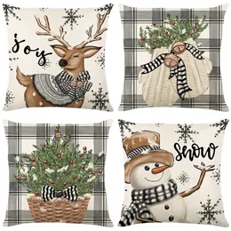 CUSHIONDECORATIVE KULLOW JULKUNDSKASS ELK SNEUS LINEN LINEN BACK CUSHION COVER Hem sovrum SOFA BIL DECORATION FÖR KID Vuxen Festival Present 231115