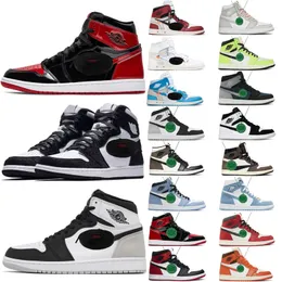 2023 Мужские баскетбольные кроссовки jumpman 1 1s high OG Stage Haze Кроссовки Lucky Green Chicago Starfish University Blue Skyline Light Smoke Grey мужчины женщины Спортивные кроссовки