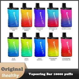 Vapesring bar 10000 puffs engångs e-cigarettmaskspole inuti integrerad 550 mAh batteri 10 smaker tillgängliga