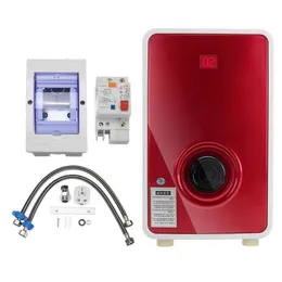 FreeShipping Electric Water Heater 5500W Instant Tankless Temperature Display Heating Shower Waterproof IPX4 Water Heater Remote contro Kaud