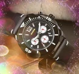 Famoso relógio masculino funcional completo pulseira de corrente presidente movimento automático de quartzo preto pulseira de couro marrom relógios masculinos relógio de pulso luminoso à prova d'água presentes