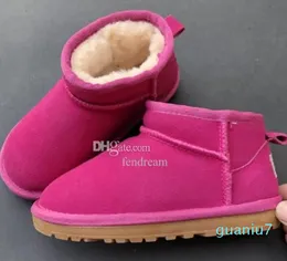 stivali da neve Bambini Ragazzo ragazza bambini Mini pelle di pecora Peluche pelliccia corta G5281 Caviglia Morbida e confortevole