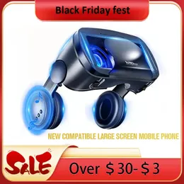 VR Glasses 3D VR Headset Smart Virtual Reality Glasses Helme With Hifi Headphones VR Glass For Smart Phone Goggles Headset 231114