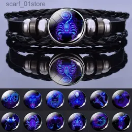 Kedja 12 stjärntecken konstellation charm armband män kvinnor mode ltilayer väv läder armband armband birtay presentl231115