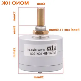 Freeshipping Mono 10K 25K 50K 100K 250K 24 Steps Volume Potentiometer LOG Stepped Attenuator Serial Type 6mm Brass Shaft Hifi DIY 1PC Eogha