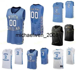 Mich28 Maglia da basket NCAA College North Carolina Tar Heels 32 Justin Pierce Luke Maye 33 Antawn Jamison 34 Robbie O'Han Cucita personalizzata