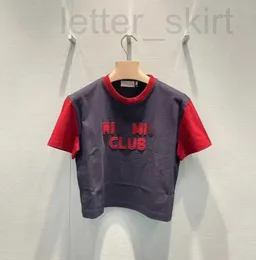 Felpe con cappuccio da donna Felpe firmate 23 Inizio primavera Nuova lettera Decalcomania ricamo Logo Tinta unita Contrasto T-shirt manica corta lavorata a maglia girocollo Donna 8CYR