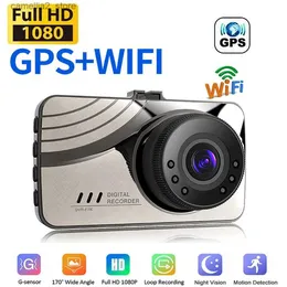 Carro DVRs WiFi GPS Carro DVR Full HD 1080P Dash Cam Rear View Drive Gravador de vídeo Caixa preta Monitor de estacionamento Câmera Dashcam Acessórios para carro Q231115