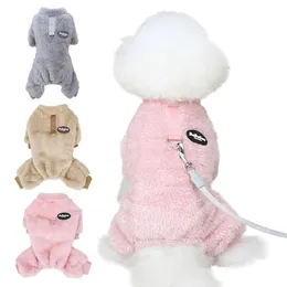 Dog Apparel Fleece Jumpsuit fuzzy tröja valp vinterkläder doggie stickad husdjur kallt väder doggy pullover jacka katt 231114