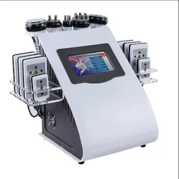 Super 6 in 1 Schlankheitsmaschine Vakuum Laser Radiofrequenz RF 40k Körperkavitation Lipo Fettabsaugung Ultraschall-Hautaufhellungsgerät Straffendes System