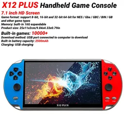 مشغلات اللعبة المحمولة X12 Plus/X7Plus/X50 Game Game Console 7.1 بوصة HD Screen Retro Game Console Bruild في 10000 Games 231114