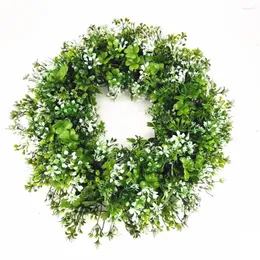 Decorative Flowers St. Patrick'S Day Decoration Simulation Lucky Clover Door Wreath Large Milan Pendant Garlands Happy Irish 2023