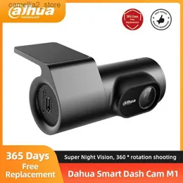 CAR DVRS DAHUA M1 DASHCAM 1080P WIFI RECORDER CRASC LATCH NIGHT VISION 360 Roterande lins Voice Control G-Sensor för bil DVR Dash Camera Q231115