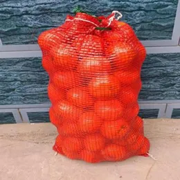 Storage Bags Tightly Woven Mesh Bag For Cabbage Reusable Onion Strong Drawstring Vegetable Net Home Harvesting