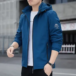 Handsome Street Windbreaker For Men Hit Color Split Joint