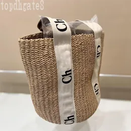 Halmpåsar bokstäver läder strandsäckar för lady havet resande shopping kreativa Borse Woody Totes Woven Process Bucklet Luxurys handväskor Elegant XB015 E23