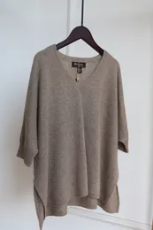 womens sweaters Spring and Autumn loro piana V-neck Cashmere Bat Sleeve Sweaters