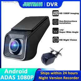 dvr per auto JUSTNAVI DVR Dash Video Recorder USB Fotocamera frontale ADAS Loop Record G-sensor 170 Grandangolo Registrar Dashcam per autoradio Q231115