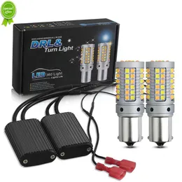 Nuovo 2X T20 7440 W21W WY21W 1156 P21W PY21W BAU15S 25W 3030 69SMD LED DRL Luci di marcia diurna Indicatori di direzione anteriori All In One 12v