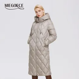 Women's Down Parkas Miegofce Winter Ladies Jacket Längt Stil Kvinnor vadderad parka förtjockad varm bomullsrock D21845 231114