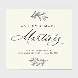 Other Event Party Supplies Wedding Guest Book Personalized Ivory and Black Guestbook P o Album Name Date Calligraphy Handcover for Modern Deco 230414