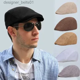 Berets Retro Homens Boinas Inverno Estilo Britânico Newsboy Linho Chapéus Inglaterra Masculino Cap Peaked Painter Bonnet Quente para Homens Vestuário Acessórios L231115