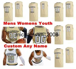 Mich28 NCAA College Georgia Tech Yellow Jackets Basketballtrikot 0 Michael Devoe 1 James Banks III 10 Jose Alvarado 11 Bubba Parham Custom