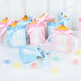 Confezione regalo 10 pezzi Biberon a forma di scatola di caramelle Battesimo Baby Shower Gender Reveal Regali per feste Biscotto al cioccolato Snack Pacchetto Forniture