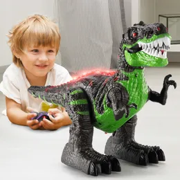 Electricrc Animals Remote Control Dinosaurs Electric Robot Sound Light Toy Excavation Jurassic Animals t Rex Educational Toys for Children Boys 231115