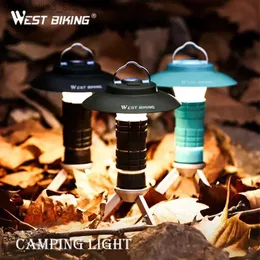 Kamping Lantern West King Portable wielofunkcyjny Camping Naładowanie USB ładowanie 3 tryby oświetlenia namiot Lattern Outdoor Q231114