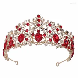 Hair Clips Bride Wedding Dress Accessories Leaf Shape Crystal Large Crown Women Princess Glitter Rhinestone Luxury Jewelry Headwear NA